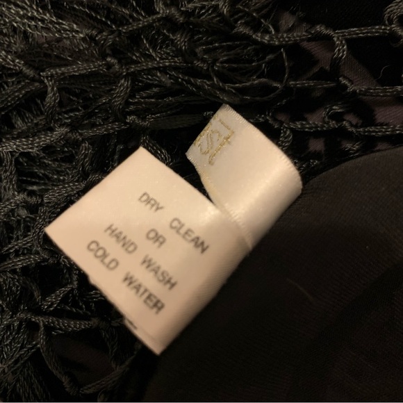 Black Decorative Macrame Pashmina / Wrap - Picture 3 of 4